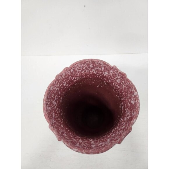 Vintage Robinson Ransbottom  USA Pottery Raspberry Red Speckled Victorian Vase - Picture 3 of 12